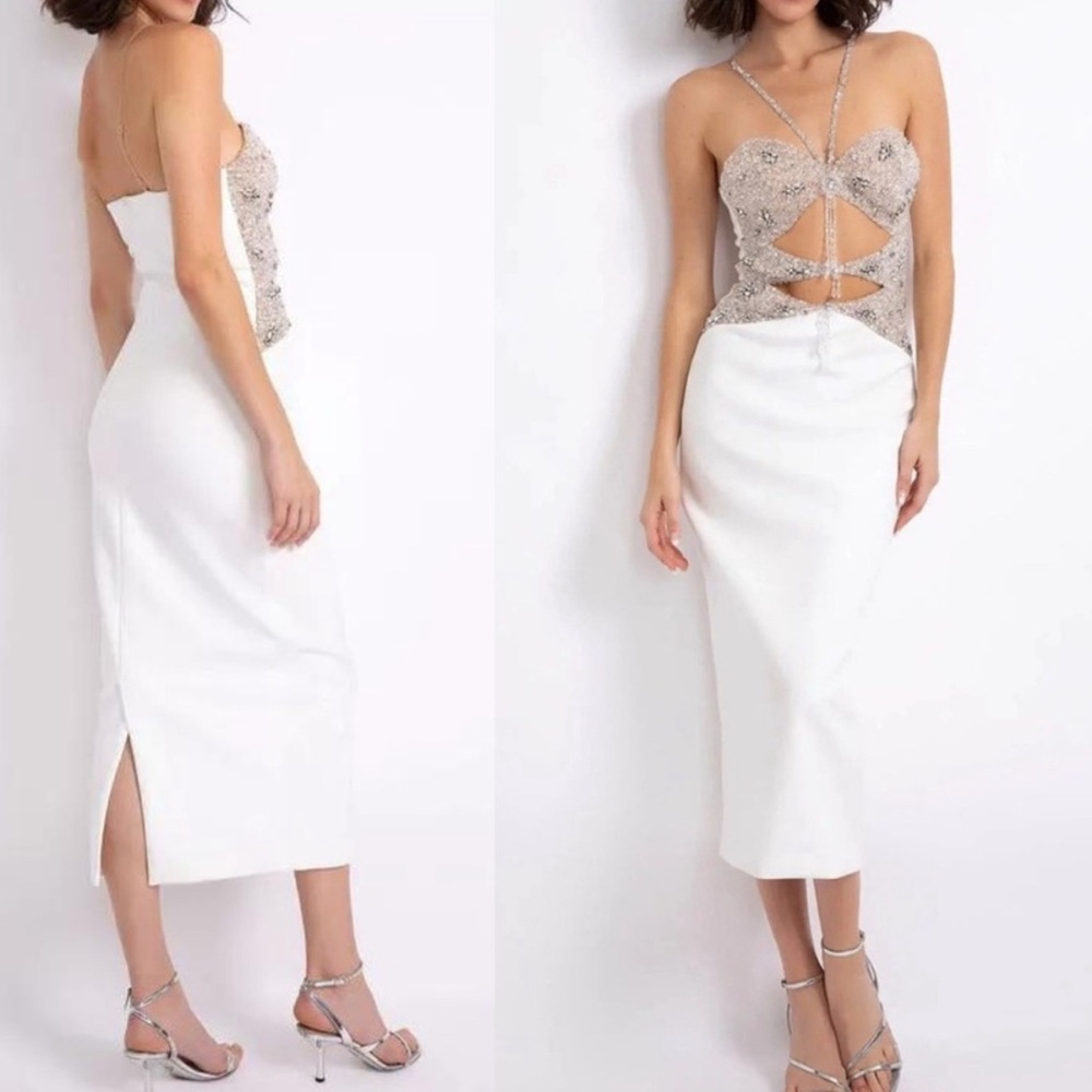 Patbo nude/beige runway midi dress